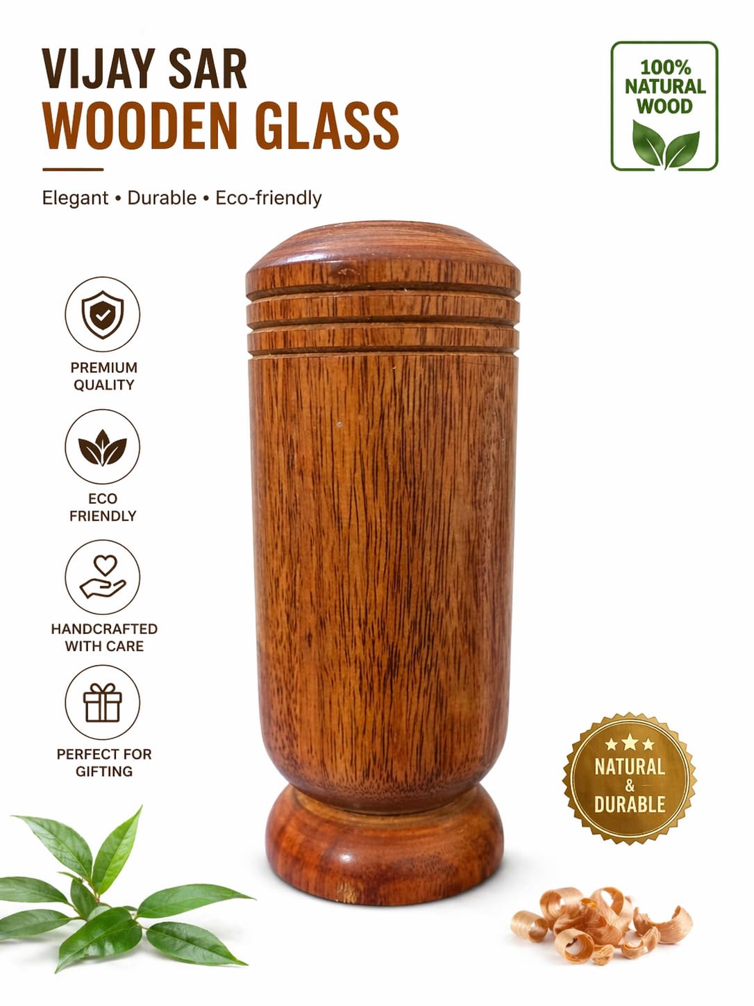 Vijaysar Wood Sugar Control Glass for Drinking Water
