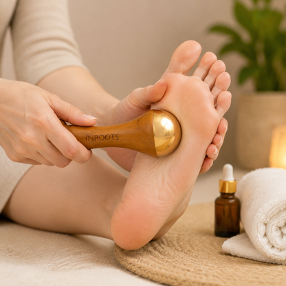 Kansa Wand 2-in-1 Ayurvedic Massager – Face, Body & Foot | 100% Bronze